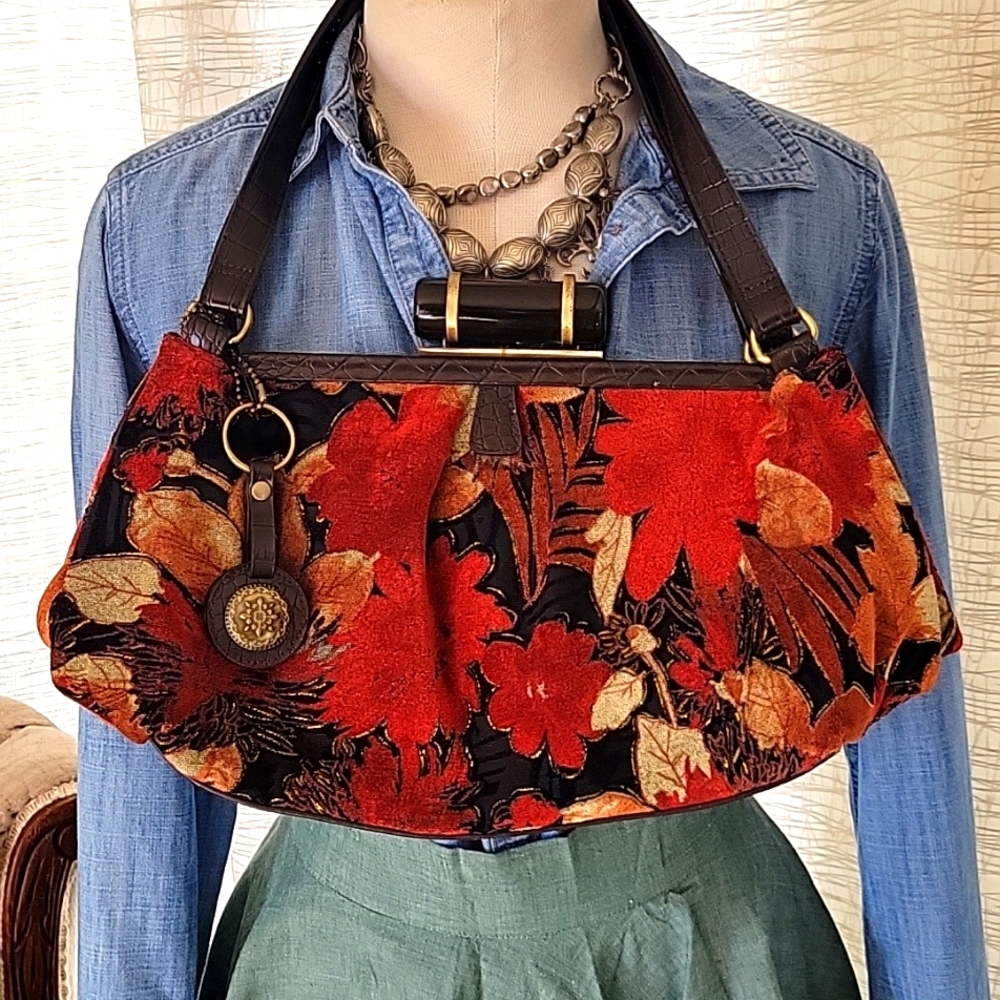 NWOT Vintage Leslie Fay Velour Handbag